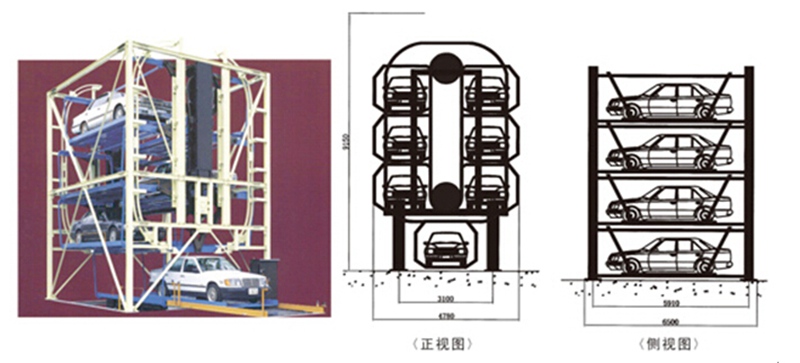 垂直循环式立体停车设备图示